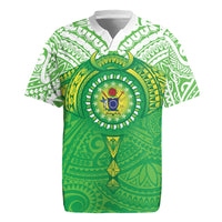 Cook Islands Manta Ray Rugby Jersey Kuki Airani Tattoo Green Color LT14 Green - Polynesian Pride