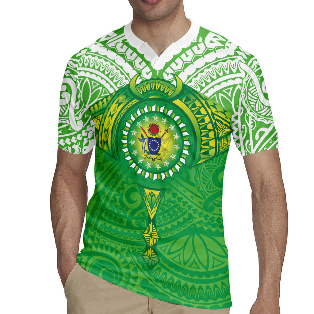 Cook Islands Manta Ray Rugby Jersey Kuki Airani Tattoo Green Color LT14 - Polynesian Pride