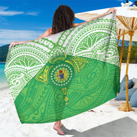 Cook Islands Manta Ray Sarong Kuki Airani Tattoo Green Color LT14 One Size 44 x 66 inches Green - Polynesian Pride