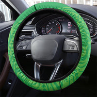 Cook Islands Manta Ray Steering Wheel Cover Kuki Airani Tattoo Green Color LT14 - Polynesian Pride