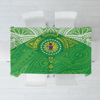 Cook Islands Manta Ray Tablecloth Kuki Airani Tattoo Green Color LT14 Green - Polynesian Pride