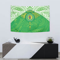 Cook Islands Manta Ray Tapestry Kuki Airani Tattoo Green Color LT14 - Polynesian Pride