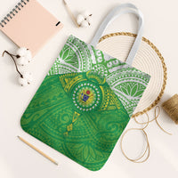 Cook Islands Manta Ray Tote Bag Kuki Airani Tattoo Green Color LT14 White Strap One Size Green - Polynesian Pride