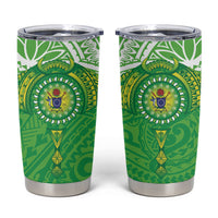 Cook Islands Manta Ray Tumbler Cup Kuki Airani Tattoo Green Color LT14 Green - Polynesian Pride
