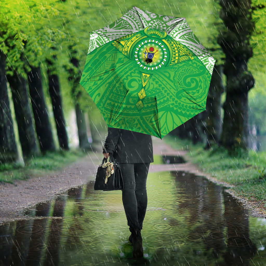 Cook Islands Manta Ray Umbrella Kuki Airani Tattoo Green Color LT14 - Polynesian Pride