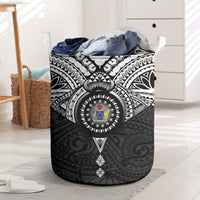 Cook Islands Manta Ray Laundry Basket Kuki Airani Tattoo Black Color LT14 Black - Polynesian Pride