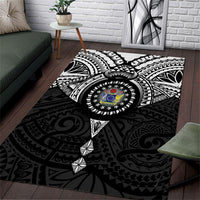 Cook Islands Manta Ray Area Rug Kuki Airani Tattoo Black Color LT14 Black - Polynesian Pride