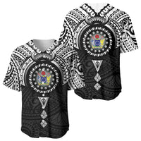 Cook Islands Manta Ray Baseball Jersey Kuki Airani Tattoo Black Color LT14 - Polynesian Pride