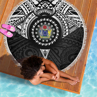 Cook Islands Manta Ray Beach Blanket Kuki Airani Tattoo Black Color LT14 - Polynesian Pride