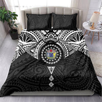 Cook Islands Manta Ray Bedding Set Kuki Airani Tattoo Black Color LT14 - Polynesian Pride