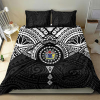 Cook Islands Manta Ray Bedding Set Kuki Airani Tattoo Black Color LT14 - Polynesian Pride