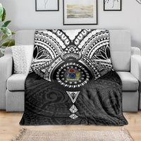 Cook Islands Manta Ray Blanket Kuki Airani Tattoo Black Color LT14 - Polynesian Pride
