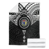 Cook Islands Manta Ray Blanket Kuki Airani Tattoo Black Color LT14 - Polynesian Pride