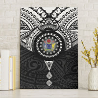 Cook Islands Manta Ray Canvas Wall Art Kuki Airani Tattoo Black Color LT14 Without Frame Black - Polynesian Pride