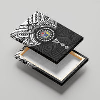 Cook Islands Manta Ray Canvas Wall Art Kuki Airani Tattoo Black Color LT14 - Polynesian Pride