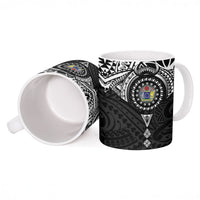 Cook Islands Manta Ray Ceramic Mug Kuki Airani Tattoo Black Color LT14 - Polynesian Pride
