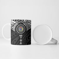 Cook Islands Manta Ray Ceramic Mug Kuki Airani Tattoo Black Color LT14 - Polynesian Pride