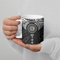 Cook Islands Manta Ray Ceramic Mug Kuki Airani Tattoo Black Color LT14 - Polynesian Pride