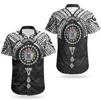Cook Islands Manta Ray Couples Matching Mermaid Dress and Hawaiian Shirt Kuki Airani Tattoo Black Color LT14 - Polynesian Pride