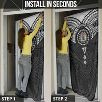Cook Islands Manta Ray Door Cover Kuki Airani Tattoo Black Color LT14 - Polynesian Pride