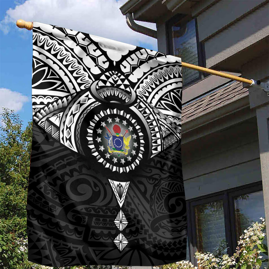 Cook Islands Manta Ray Garden Flag Kuki Airani Tattoo Black Color LT14 - Polynesian Pride