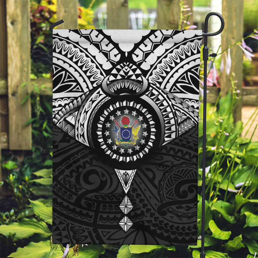 Cook Islands Manta Ray Garden Flag Kuki Airani Tattoo Black Color LT14 Garden Flag Black - Polynesian Pride