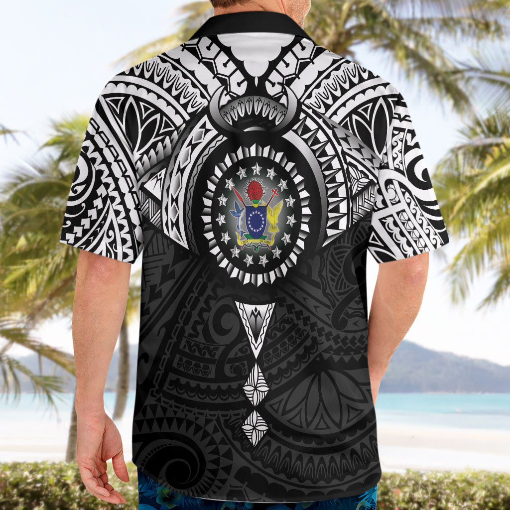 Cook Islands Manta Ray Hawaiian Shirt Kuki Airani Tattoo Black Color LT14 - Polynesian Pride