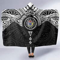 Cook Islands Manta Ray Hooded Blanket Kuki Airani Tattoo Black Color LT14 One Size Black - Polynesian Pride