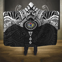 Cook Islands Manta Ray Hooded Blanket Kuki Airani Tattoo Black Color LT14 - Polynesian Pride