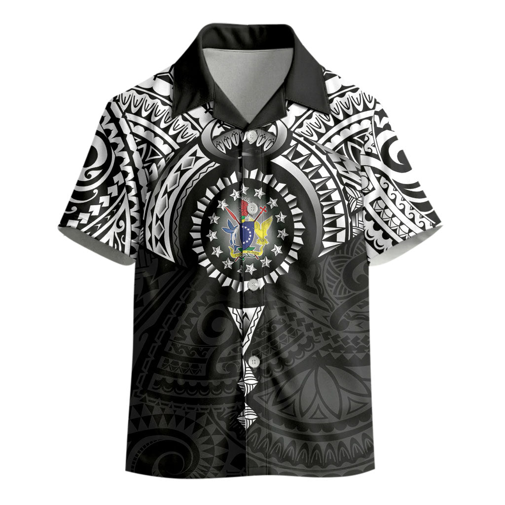 Cook Islands Manta Ray Kid Hawaiian Shirt Kuki Airani Tattoo Black Color LT14 - Polynesian Pride