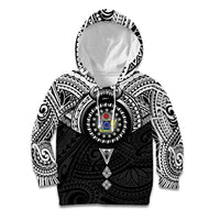 Cook Islands Manta Ray Kid Hoodie Kuki Airani Tattoo Black Color LT14 Hoodie Black - Polynesian Pride