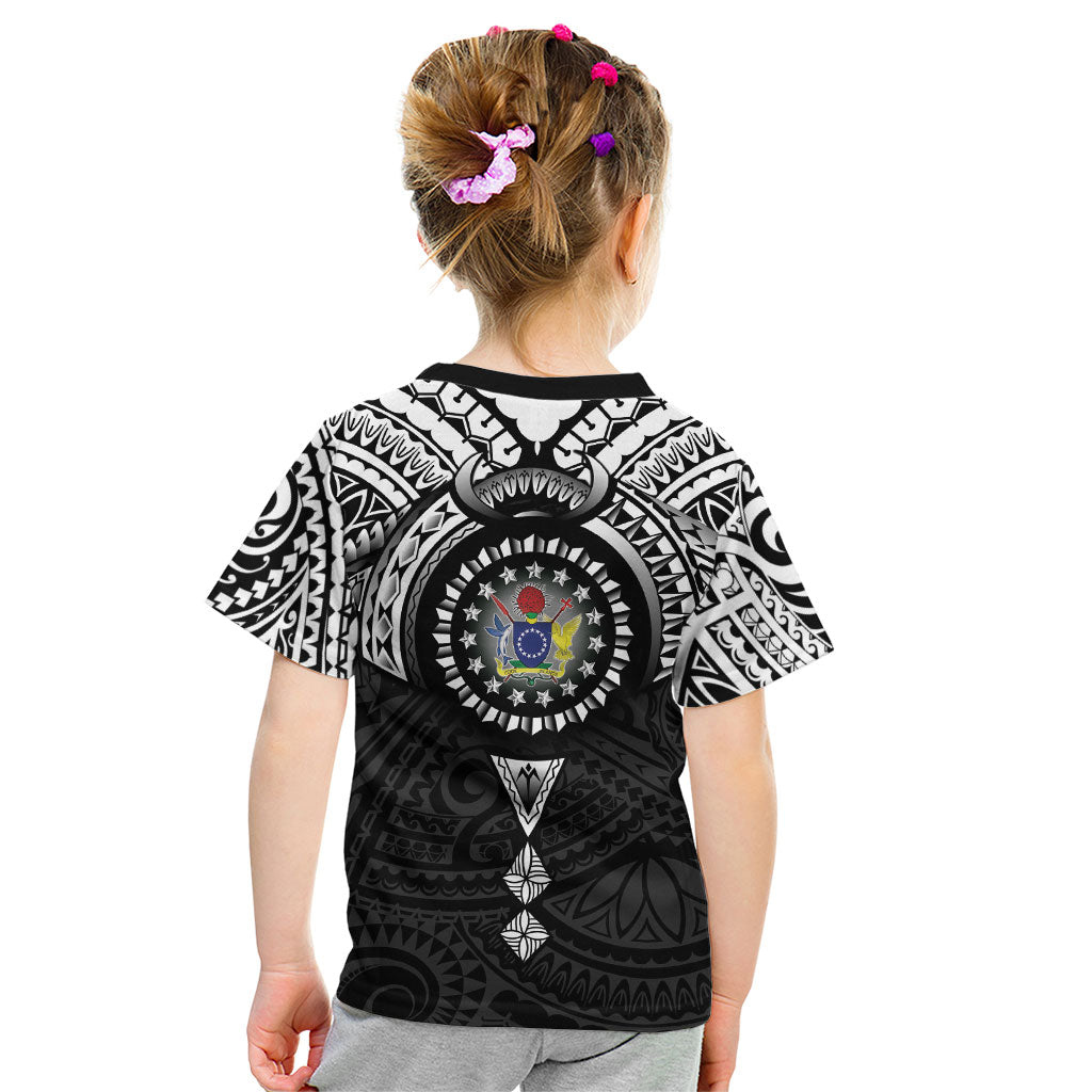 Cook Islands Manta Ray Kid T Shirt Kuki Airani Tattoo Black Color LT14 - Polynesian Pride