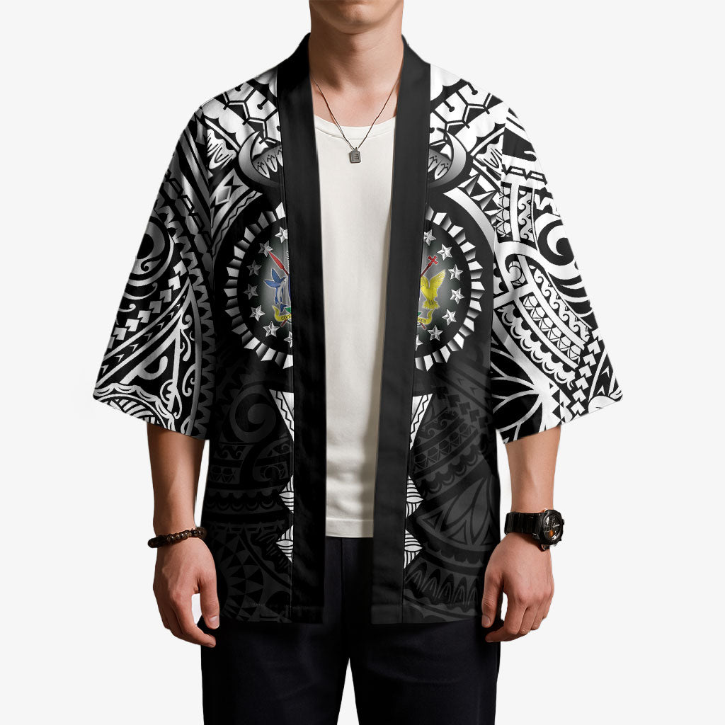 Cook Islands Manta Ray Kimono Kuki Airani Tattoo Black Color LT14 - Polynesian Pride