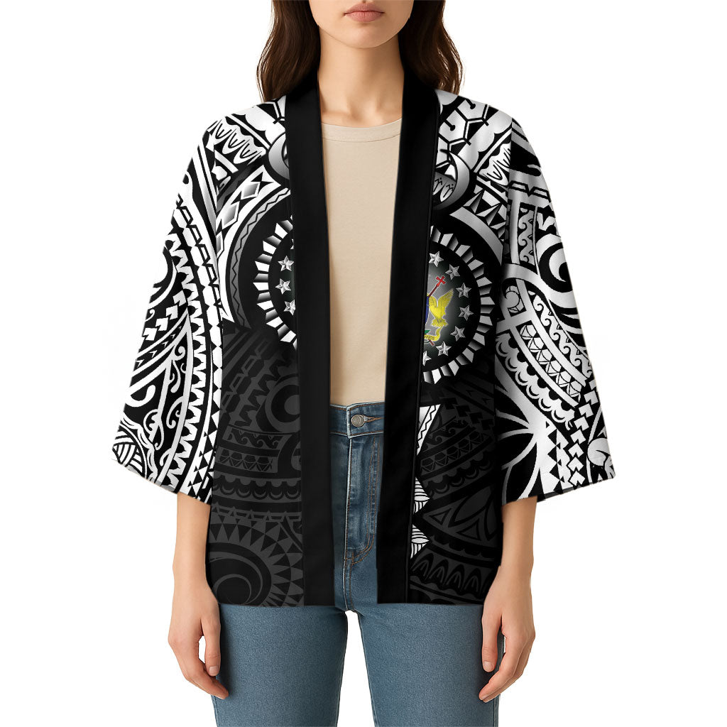 Cook Islands Manta Ray Kimono Kuki Airani Tattoo Black Color LT14 - Polynesian Pride
