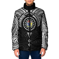 Cook Islands Manta Ray Padded Jacket Kuki Airani Tattoo Black Color LT14 Men Black - Polynesian Pride