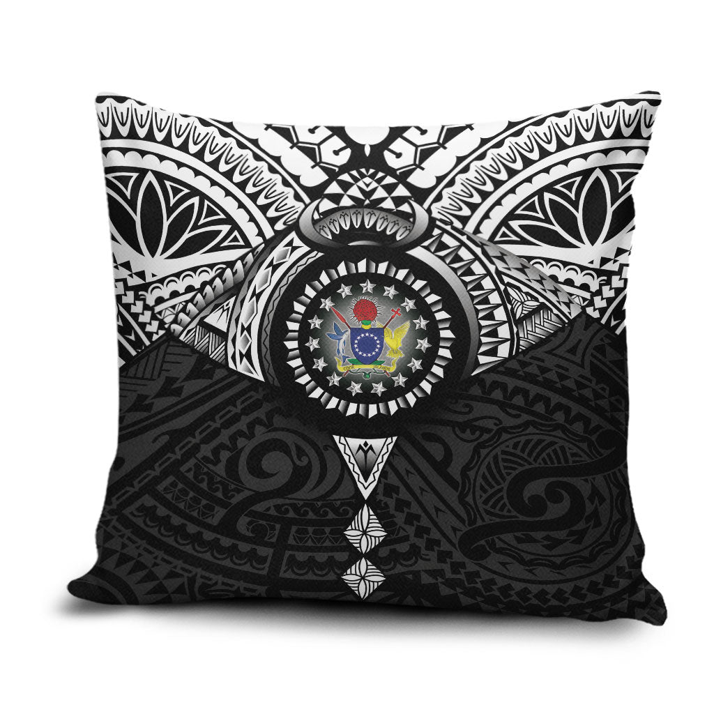 Cook Islands Manta Ray Pillow Cover Kuki Airani Tattoo Black Color LT14 Black - Polynesian Pride
