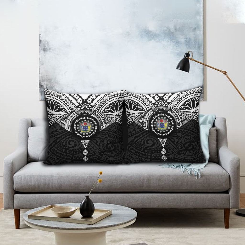 Cook Islands Manta Ray Pillow Cover Kuki Airani Tattoo Black Color LT14 - Polynesian Pride