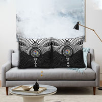Cook Islands Manta Ray Pillow Cover Kuki Airani Tattoo Black Color LT14 - Polynesian Pride