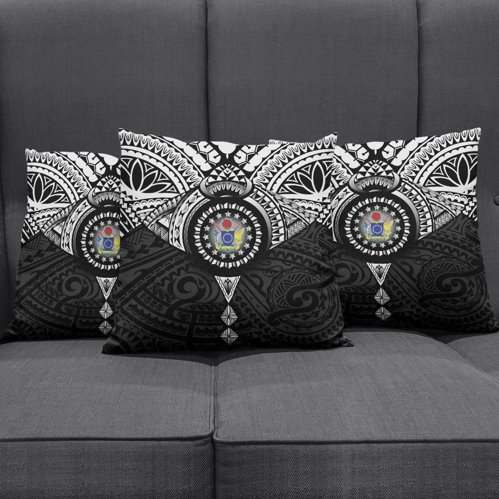 Cook Islands Manta Ray Pillow Cover Kuki Airani Tattoo Black Color LT14 - Polynesian Pride