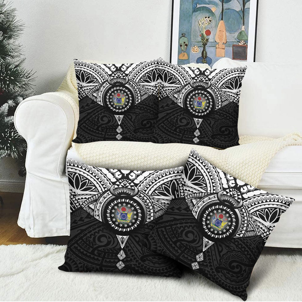 Cook Islands Manta Ray Pillow Cover Kuki Airani Tattoo Black Color LT14 - Polynesian Pride
