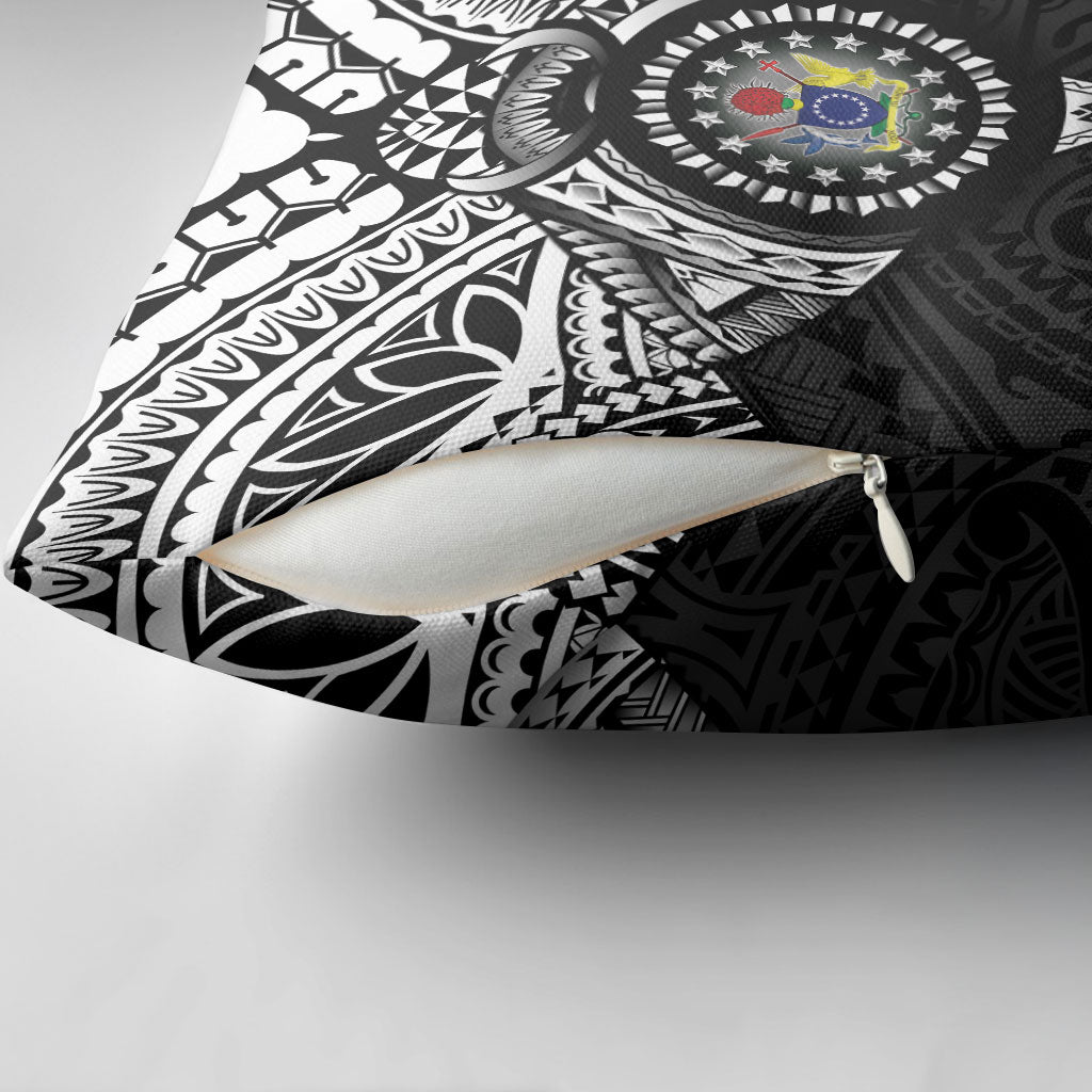 Cook Islands Manta Ray Pillow Cover Kuki Airani Tattoo Black Color LT14 - Polynesian Pride