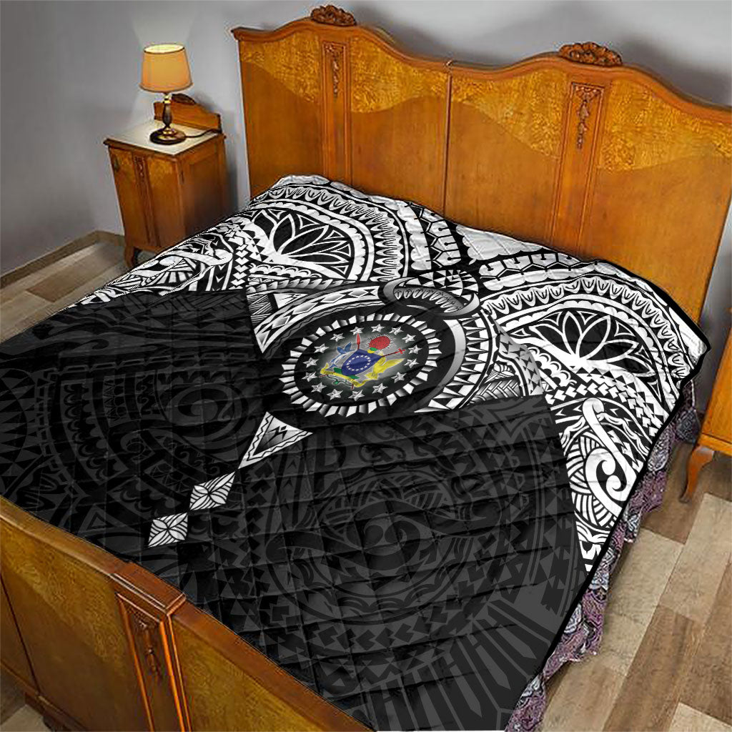 Cook Islands Manta Ray Quilt Kuki Airani Tattoo Black Color LT14 - Polynesian Pride