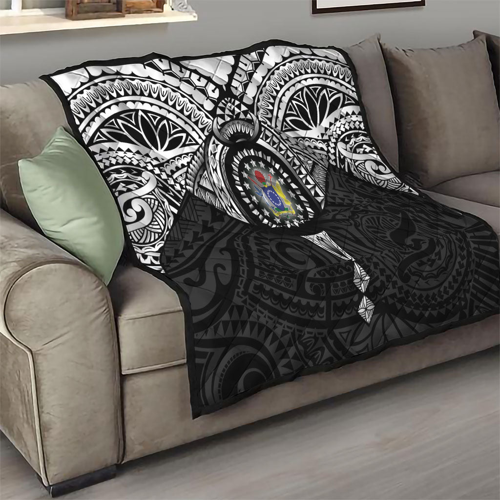 Cook Islands Manta Ray Quilt Kuki Airani Tattoo Black Color LT14 - Polynesian Pride