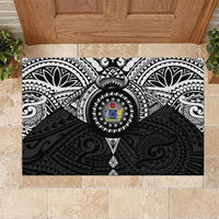 Cook Islands Manta Ray Rubber Doormat Kuki Airani Tattoo Black Color LT14 Black - Polynesian Pride