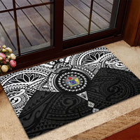 Cook Islands Manta Ray Rubber Doormat Kuki Airani Tattoo Black Color LT14 - Polynesian Pride