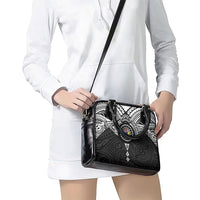 Cook Islands Manta Ray Shoulder Handbag Kuki Airani Tattoo Black Color LT14 - Polynesian Pride