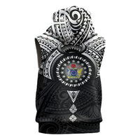 Cook Islands Manta Ray Sleeveless Zip Hoodie Kuki Airani Tattoo Black Color LT14 - Polynesian Pride