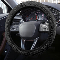 Cook Islands Manta Ray Steering Wheel Cover Kuki Airani Tattoo Black Color LT14 - Polynesian Pride