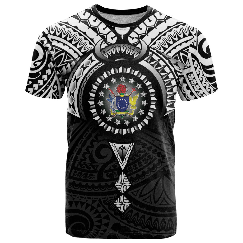Cook Islands Manta Ray T Shirt Kuki Airani Tattoo Black Color LT14 Black - Polynesian Pride