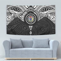 Cook Islands Manta Ray Tapestry Kuki Airani Tattoo Black Color LT14 - Polynesian Pride